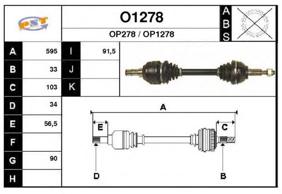 Arbre de transmission O1278