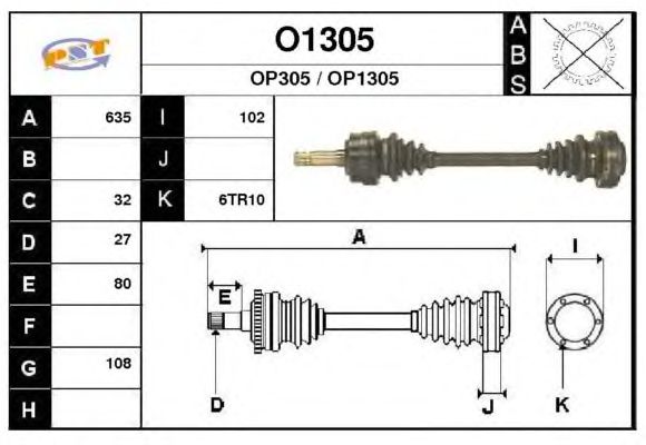 Arbre de transmission O1305