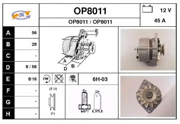 Alternator OP8011