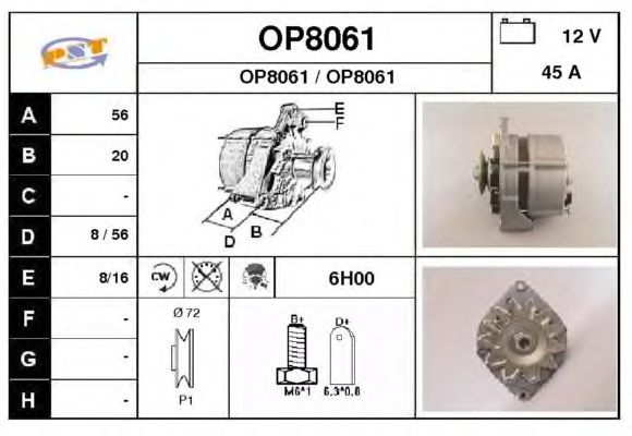 Alternator OP8061