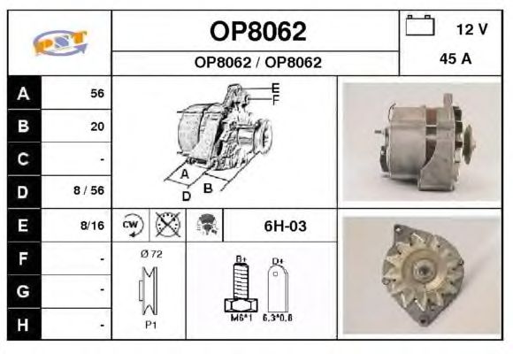 Alternator OP8062