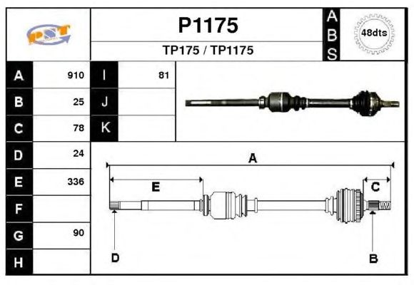 Veio de transmissão P1175