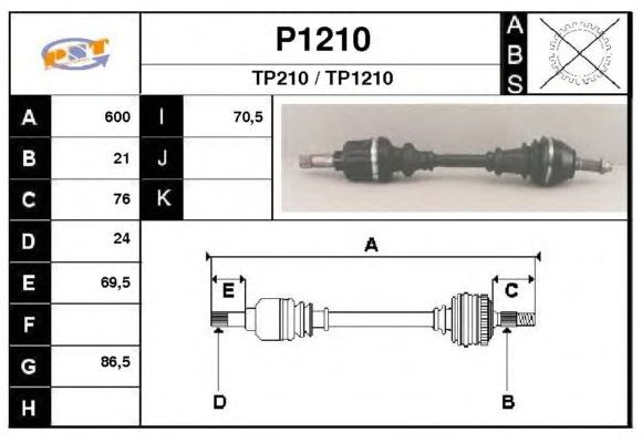 Arbre de transmission P1210