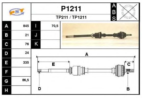 Arbre de transmission P1211