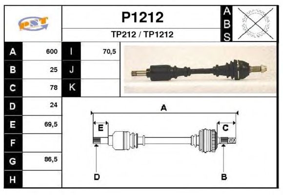 Arbre de transmission P1212