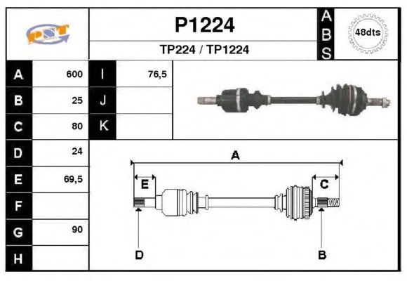 Arbre de transmission P1224