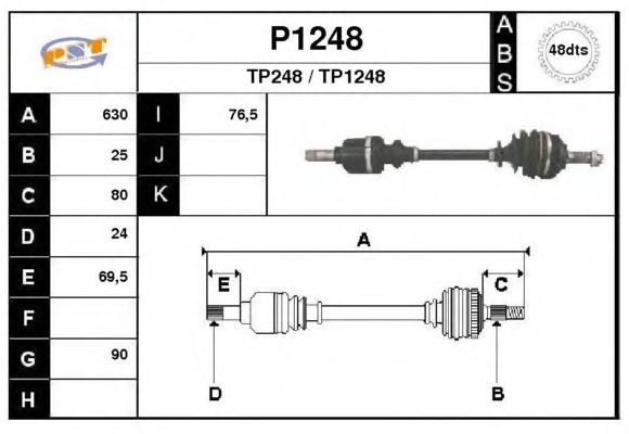 Arbre de transmission P1248