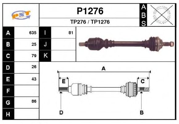 Árbol de transmisión P1276