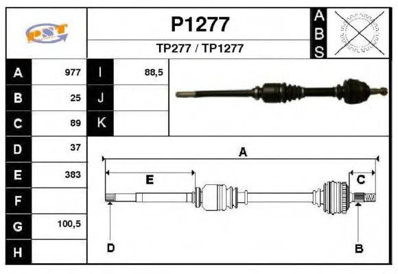 Árbol de transmisión P1277