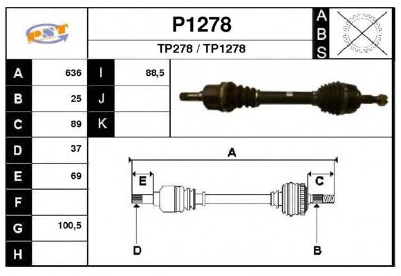 Árbol de transmisión P1278