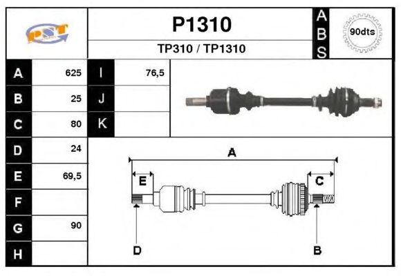 Arbre de transmission P1310