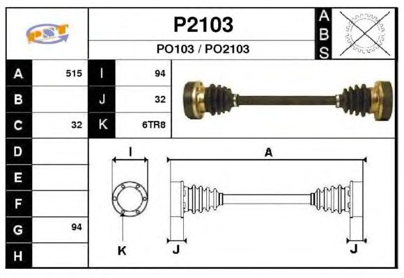 Veio de transmissão P2103