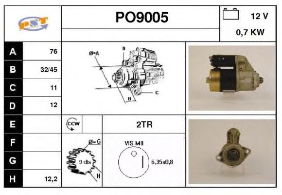 Startmotor PO9005