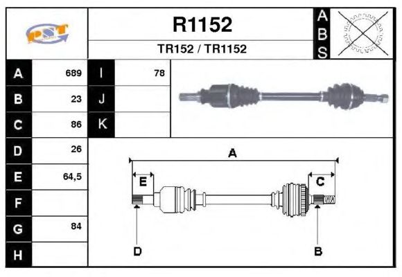 Arbre de transmission R1152