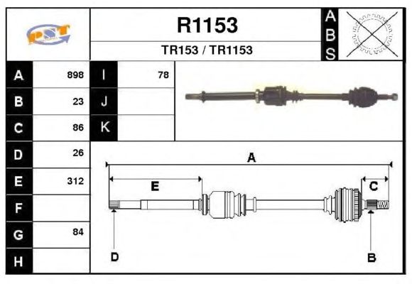 Arbre de transmission R1153