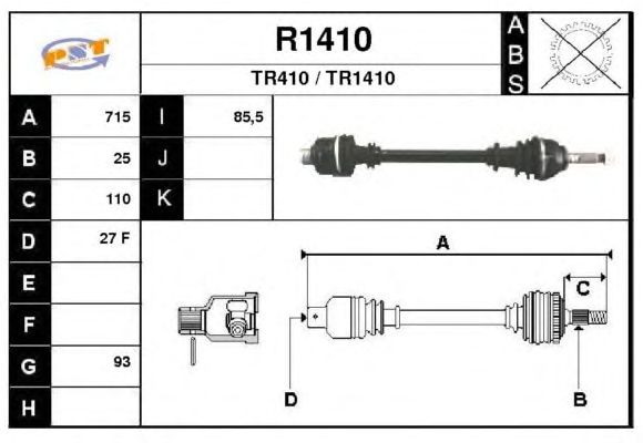 Arbre de transmission R1410