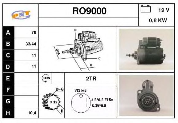 Startmotor RO9000