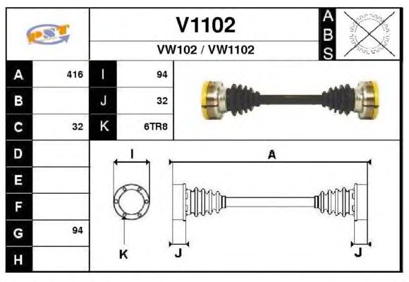 Arbre de transmission V1102