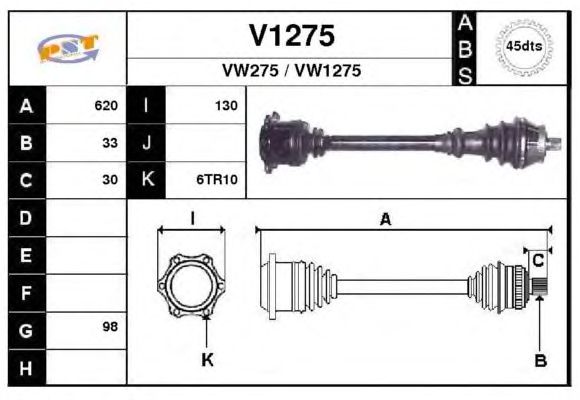 Arbre de transmission V1275