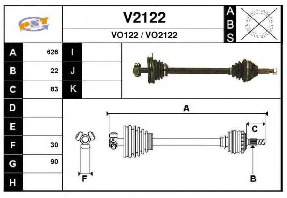 Veio de transmissão V2122
