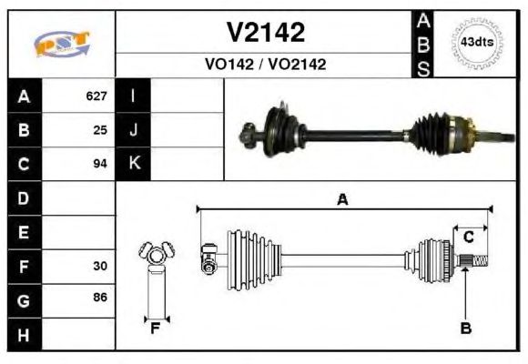 Arbre de transmission V2142