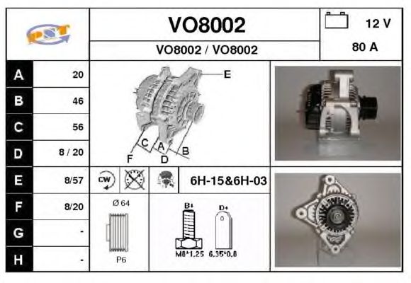 Alternator VO8002