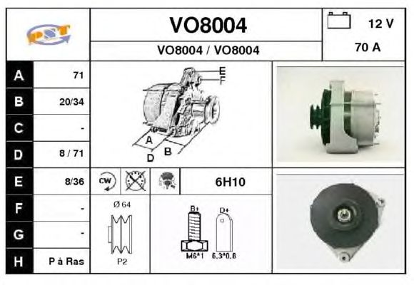 Alternator VO8004