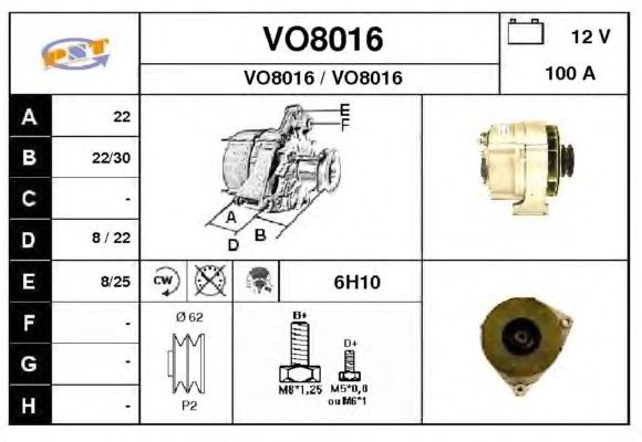 Alternator VO8016