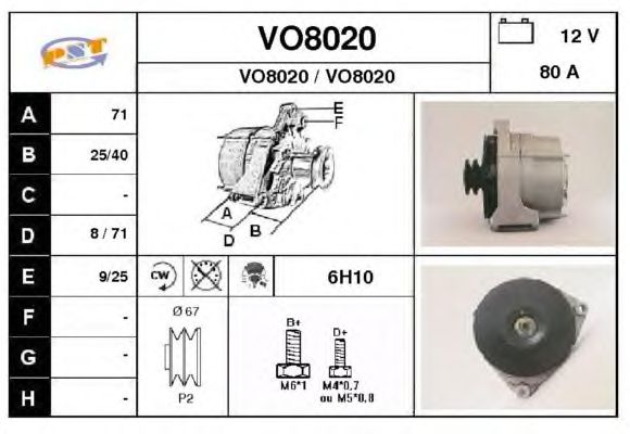 Dynamo / Alternator VO8020