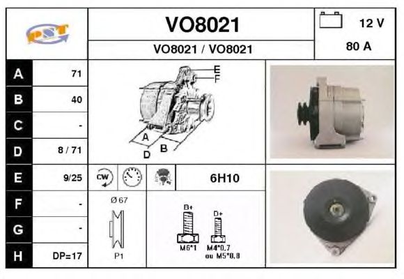 Alternator VO8021