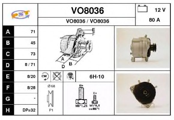 Alternator VO8036