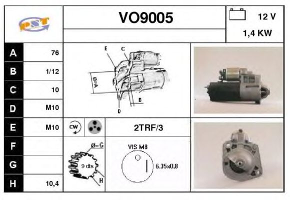 Motorino d'avviamento VO9005