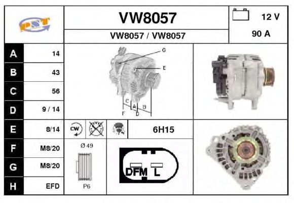 Alternator VW8057
