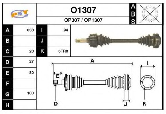 Arbre de transmission O1307