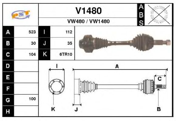 Árbol de transmisión V1480