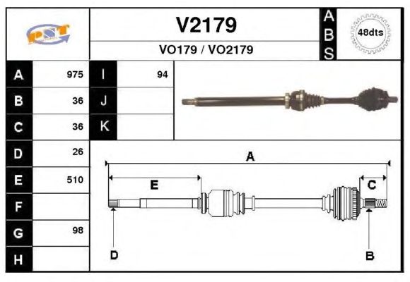 Arbre de transmission V2179