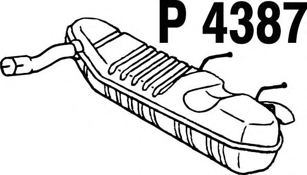 Panela de escape traseira P4387