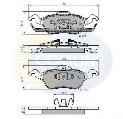 Комплект тормозных колодок, дисковый тормоз CBP0490