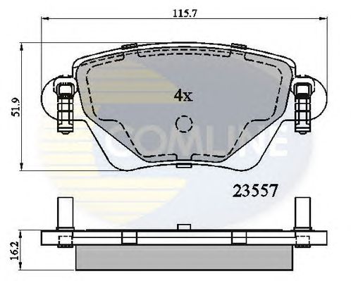 Комплект тормозных колодок, дисковый тормоз CBP01114