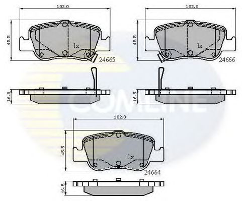 Комплект тормозных колодок, дисковый тормоз CBP31572