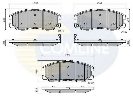 Комплект тормозных колодок, дисковый тормоз CBP31582
