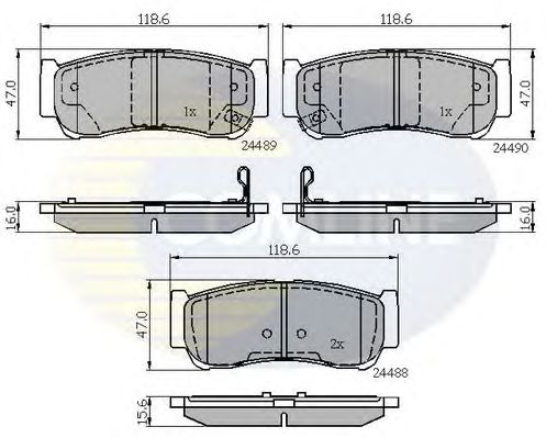 Комплект тормозных колодок, дисковый тормоз CBP31714