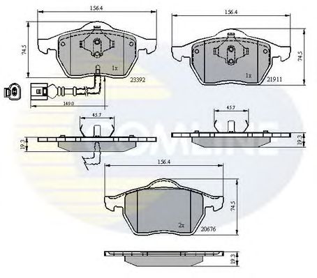 Комплект тормозных колодок, дисковый тормоз CBP11111