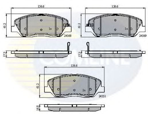 Комплект тормозных колодок, дисковый тормоз CBP31676