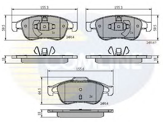 Комплект тормозных колодок, дисковый тормоз CBP01677