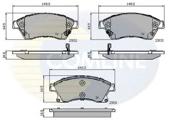 Комплект тормозных колодок, дисковый тормоз CBP32038