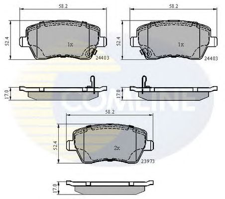 Комплект тормозных колодок, дисковый тормоз CBP3984