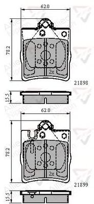 Комплект тормозных колодок, дисковый тормоз ADB0915