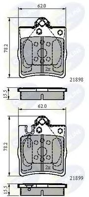 Kit de plaquettes de frein, frein à disque CBP0915
