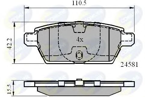 Комплект тормозных колодок, дисковый тормоз CBP01514